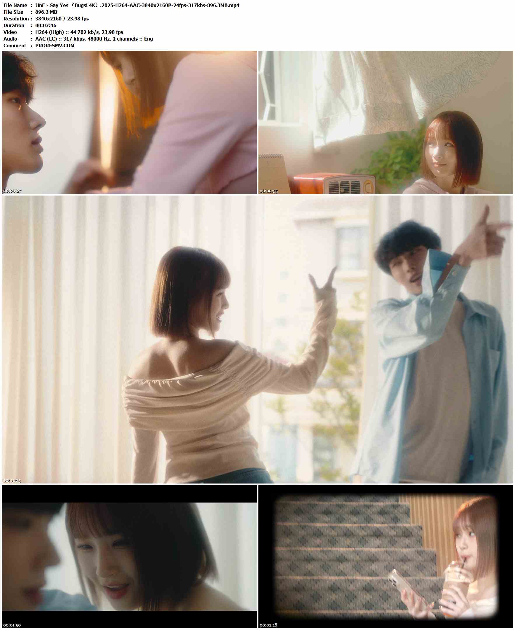 JinE - Say Yes （Bugs! 4K）.2025-H264-AAC-3840x2160P-24fps-317kbs-896.3MB官方MV_高清MV